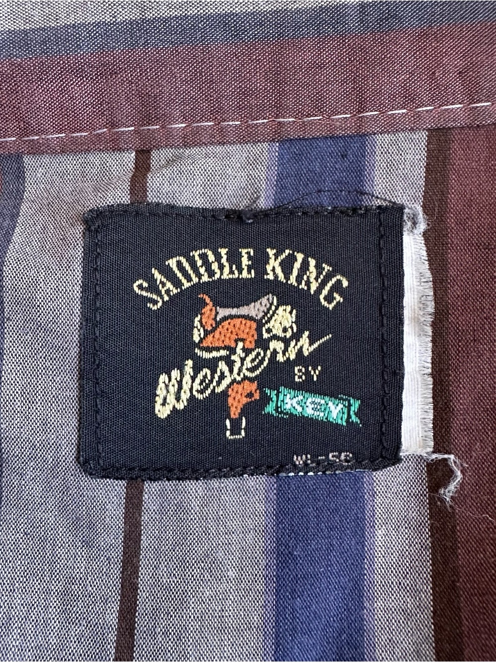 Vintage Saddle King Western Men's Short-Sleeve Pearl Snap Striped Shirt XL - Picture 4 of 4